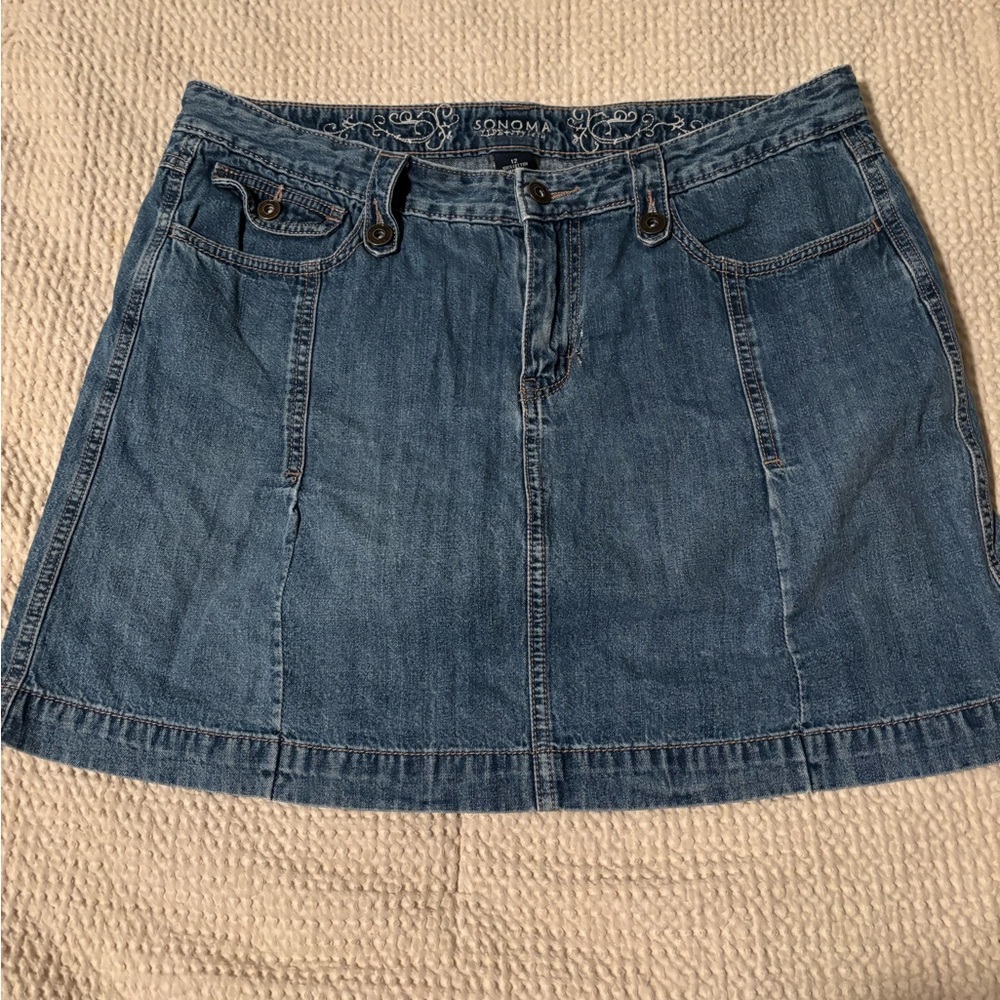 Denim Mini Skirt/Skort